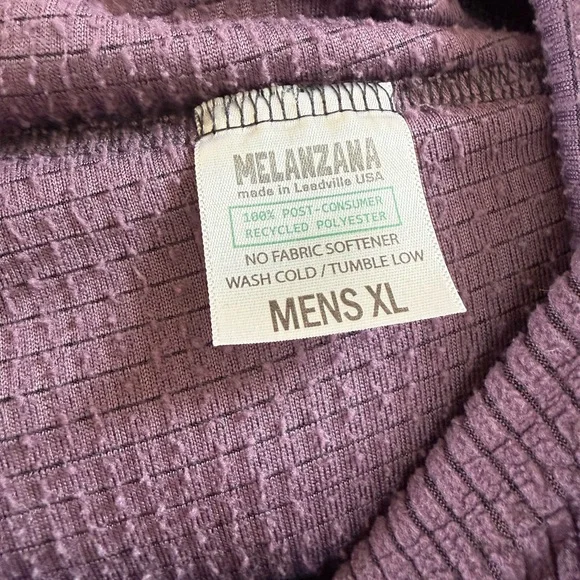 Melanzana Micro Grid Hoodie in Eggplant - Picture 4 of 4